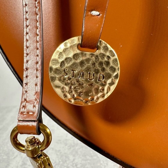 Staud Brown Leather Lantern Handbag - Picture 3 of 5